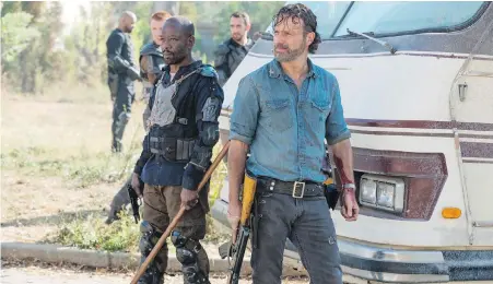  ??  ?? Lennie James and Andrew Lincoln in a scene from The Walking Dead. Season 8 premières on Oct. 22.