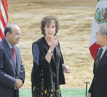  ?? Rebecca Blackwell Associated Press ?? AMBASSADOR Roberta Jacobson, shown in Mexico City last month, has had a tricky job because of “President Trump’s propensity to send mixed, sometimes harshly critical messages” to Mexico, one analyst said.