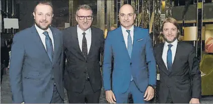  ?? FOTO: M.MONTILLA ?? Gerard Figueras a la izquierda, junto a Santi Nolla, Andreu Subies y David Escudé