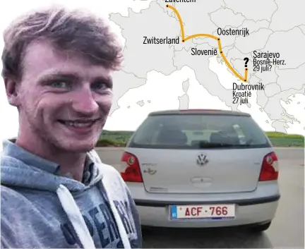  ?? FOTO'S RR ?? GertJan Dobbelaere vertrok op 18 juli met zijn Volkswagen Polo alleen op rondreis door Europa.