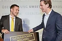  ??  ?? Eng vernetzt seit JVP-Zeiten: Sebastian Schuschnig und Sebastian Kurz im Jahr 2014