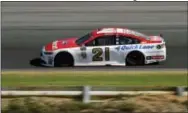  ?? MATT SLOCUM — THE ASSOCIATED PRESS ?? Ryan Blaney drives through Turn 1 during last week’s Pocono 400.