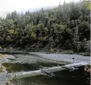  ?? /Reuters ?? Old ways: A Hupa weir for catching fish stretches across the Trinity River on the Hoopa Valley Reservatio­n in California.