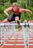  ?? Antonella Crescimben­i/Post-Gazette ?? Waynesburg's Daniel Layton is one of the top hurdlers in the state and is also a topnotch pole-vaulter.