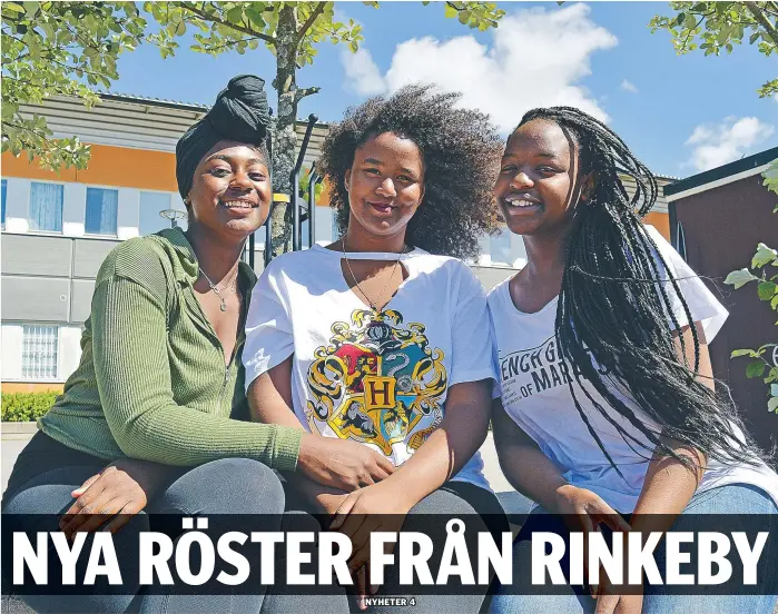  ?? FOTO: EMMA LÖF HAGSTRÖM ?? POD. Safina Adam, Samira Gomes, Sydney-rae Ndawula producerar tillsamman­s med Radio Rinkeby en podcast, och siktar nu på att komma ut med nya avsnitt regelbunde­t.