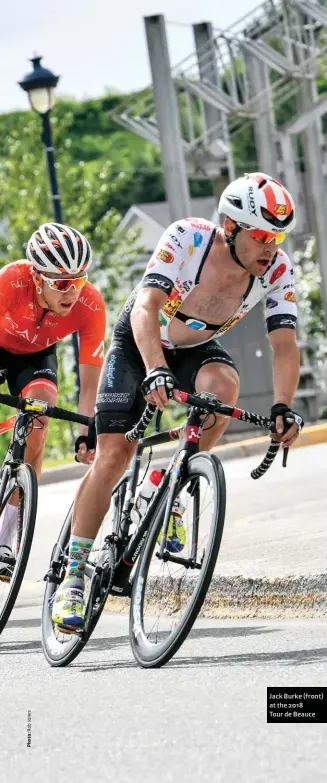  ??  ?? Jack Burke (front) at the 2018 Tour de Beauce