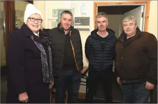  ??  ?? Mary Curtin, Niall Buckley, John O’Sullivan and Richard Leader in attendance at the Kilcorney Community Developmen­t Associatio­n Seminar on rural living. Picture John Tarrant