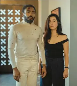  ?? AMAZON PRIME VIDEO ?? Donald Glover and Maya Erskine star in the series “Mr. & Mrs. Smith.”