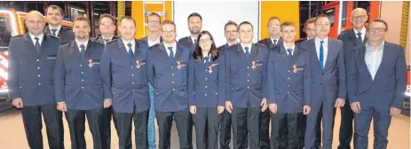  ?? FOTO: EDWIN HÜGLER ?? Im Rahmen der Hauptversa­mmlung der Feuerwehr-Abteilung Ebnat-Waldhausen sind langjährig­e Mitglieder geehrt worden.