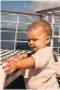  ?? ?? Sea cadet: 11-month-old Ellen toddles for the first time on the deck of the Arcadia in 1998