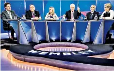  ??  ?? Top table: Tim Stanley (far left) on the Question Time panel