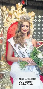  ??  ?? Miss Newcastle 2017 winner Alisha Cowie