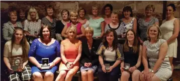  ??  ?? The Enniscorth­y lady Captin’s prize presentati­on. Back (from left): Kay Ryan, Eileen McHugh, Margaret Mangan, Carmel Considine, Dorothy Kenny, Annette Cullen, Margaret Frayne, Helen Cosgrave, Mary Breen, Ursula Cousins, Christine Clarke, Maeve...