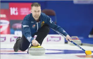  ?? Canadian Press photo ?? Skip Brad Gushue, of St.John's, N.L., throws a rock during the Canadian Olympic curling trials in Ottawa December 3. After coming up painfully short at the Olympic Trials last month in Ottawa, veteran skip Brad Gushue took a couple weeks off to...