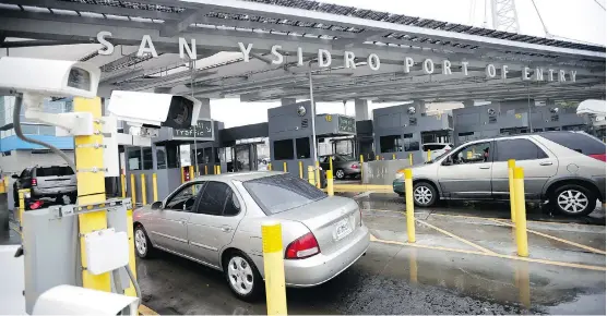  ?? GREGORY BULL/ASSOCIATED PRESS ?? The San Ysidro port of entry from Tijuana, Mexico, to San Diego is one of the busiest in the U.S. This is where Abuduhli Sharif entered in July 2011.