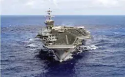  ??  ?? USS Carl Vinson transits the Pacific Ocean on Jan 30.