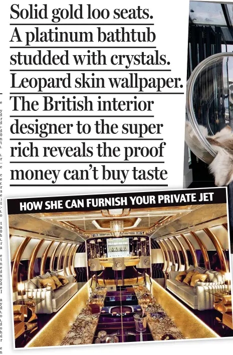  ??  ?? YOUR PRIVATE JET HOW SHE CAN FURNISH