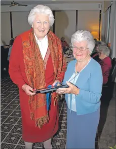  ?? 01_B43lady03 ?? Lady Jean accepts a Red Cross citation from the late Evelyn Sillars in 2010.