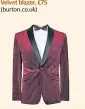  ??  ?? Velvet blazer, £75 (burton.co.uk) Caruso suit, £1,110 (farfetch.com)