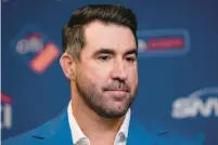  ?? SETH WENIG/AP ?? New York Mets’ pitcher Justin Verlander attends a news conference at Citi Field on Dec. 20 in New York.