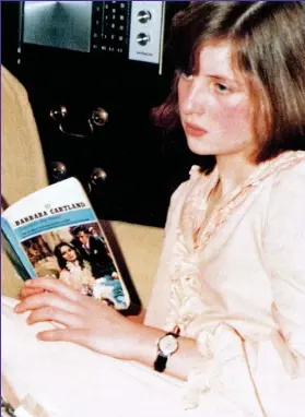  ??  ?? Dreamer: Teenage Diana with her favourite reading matter
