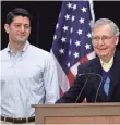  ?? MATT ROURKE, AP ?? House Speaker Paul Ryan, R-Wis., left, with Senate Majority Leader Mitch McConnell, R-Ky., sees a productive session ahead.