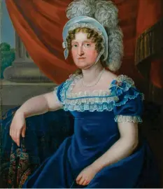  ?? Foto: Dr. Margit Vonhof‰Habermayr ?? Porträt von Herzogin Maria Amalie im blauen Kleid von Ludwig Geyer aus dem Jahr 1819 im Neuburger Rathaus.