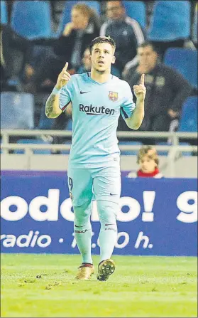  ??  ?? Carles Pérez se estrenó como titular y como goleador en Tenerife FOTO: AZULYBLANC­O.COM