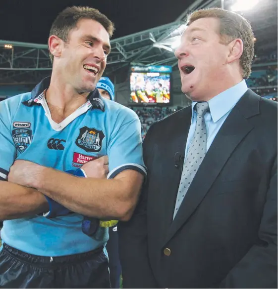  ??  ?? Brad Fittler (left) could call on his mentor Phil Gould (right) for help if the former Blues star wins the race for the NSW coaching position.