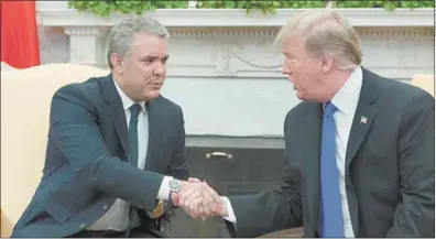  ??  ?? El colombiano Iván Duque se reunió con Donald Trump en la Casa Blanca y hablaron de Venezuela