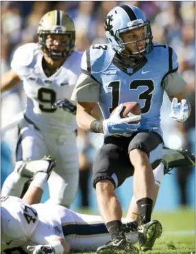  ?? ROBERT WILLETT — THE ASSOCIATED PRESS ?? North Carolina’s Mack Hollins catches a pass in 2014. Hollins was one of the Eagles’ three fourth-round picks Saturday.