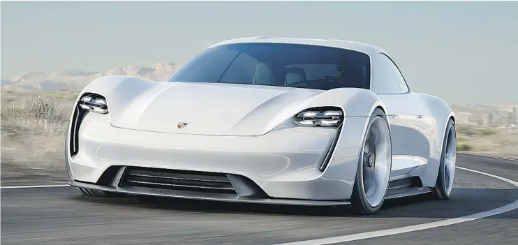  ?? — PORSCHE FILES ?? The all-electric Porsche Mission E will launch in 2019, boasting an engine with 600 horsepower from its electric motors.