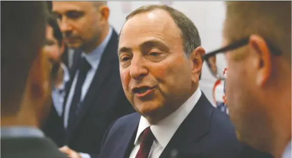  ?? THE ASSOCIATED PRESS ?? NHL Commission­er Gary Bettman is seeking a new deal with the NHL Players' Associatio­n after signing a new collective bargaining agreement just last summer.