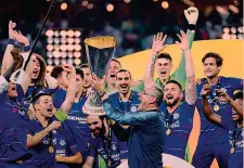  ?? GETTY ?? Euroleague Blues Il Chelsea di Maurizio Sarri ha vinto l’anno scorso