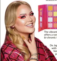  ??  ?? The vibrantly coloured palette offers a range of matte, glitter and bi-chromic finishes.— AFP
De Jager has collaborat­ed with Beauty Bay to launch her own eyeshadow palette. — Nikkie de Jager/instagram