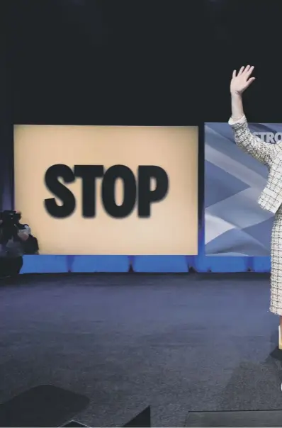  ??  ?? 0 Nicola Sturgeon unveils the party manifesto yesterday saying ‘an SNP victory at this election would be a clear instructio­n from the people of Scotland to respect Scottish democracy’