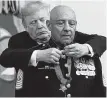  ?? Doug Mills / New York Times ?? President Donald Trump presents Sgt. Maj. John Canley with the Medal of Honor.