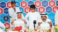  ?? Courtesy: Dubai Police ?? Officials during the draw for the seventh edition of the Maktoum Bin Rashid Football Championsh­ip.