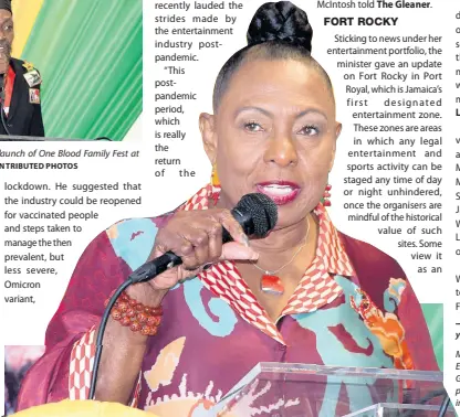  ?? ?? Minister of Culture, Gender, Entertainm­ent and Sport Olivia Grange expressed pleasure that post COVID-19 the entertainm­ent industry is picking up again.