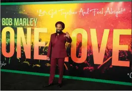  ?? ?? Ziggy Marley, son of reggae legend Bob Marley, at the premiere of the film “Bob Marley: One Love” on Feb. 6in Los Angeles.