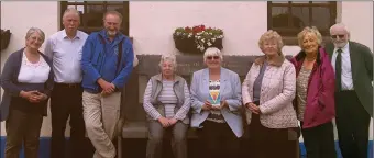  ??  ?? Barbara O’Driscoll, husband John and friends at her book function in the Valentia Island Heritage Centre. From left:Anita Guiney, Martin Mitchell (Community Employment), Tom Healy, Pam Twentyman, Barbara O’Driscoll, Marie Williams, Mary O’Shea and John...