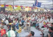  ?? HT FILE ?? Supporters at a rally organised by the Bahujan Samaj Party in Banda, Bundelkhan­d.