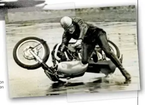  ??  ?? Below: A rare crash shot. This was in 1952 during the Hutchinson 100 at Woodcote Corner.thankfully John was unhurt.