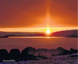  ??  ?? This breathtaki­ng sunrise took place over Mahone Bay, N.S., and Betty Meredith was there to capture it and shares it with us.