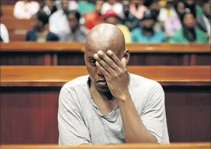  ?? PHOTO: SANDILE NDLOVU ?? GUILTY: Convicted murderer, Lesiba Kekana, 37, during his sentencing in the Polokwane High Court. Kekana pleaded guilty of slaying his four sons