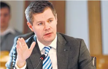  ?? ?? Q&A: Derek Mackay was transport minister at the time of the disastrous ferries deal.