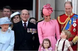  ??  ?? CLOCKWISE FROM LEFT: Meghan and Harry at this year’s Invictus Games; Kate and Charlotte leave church with Kate’s parents on Christmas Day 2016; the Cambridges with the royal family at Trooping the Colour in June.