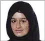  ?? ASSOCIATED PRESS ?? This undated photo issued by the Metropolit­an Police shows Shamima Begum.