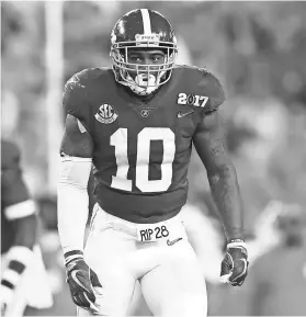  ?? MARK J. REBILAS, USA TODAY SPORTS ?? Reuben Foster has the speed and athleticis­m that should allow him to hold up in pass coverage.