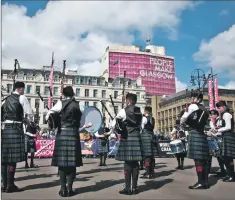  ??  ?? Glasgow has been filled by the skirl of the pipes this week during the annual Piping Live! festival.